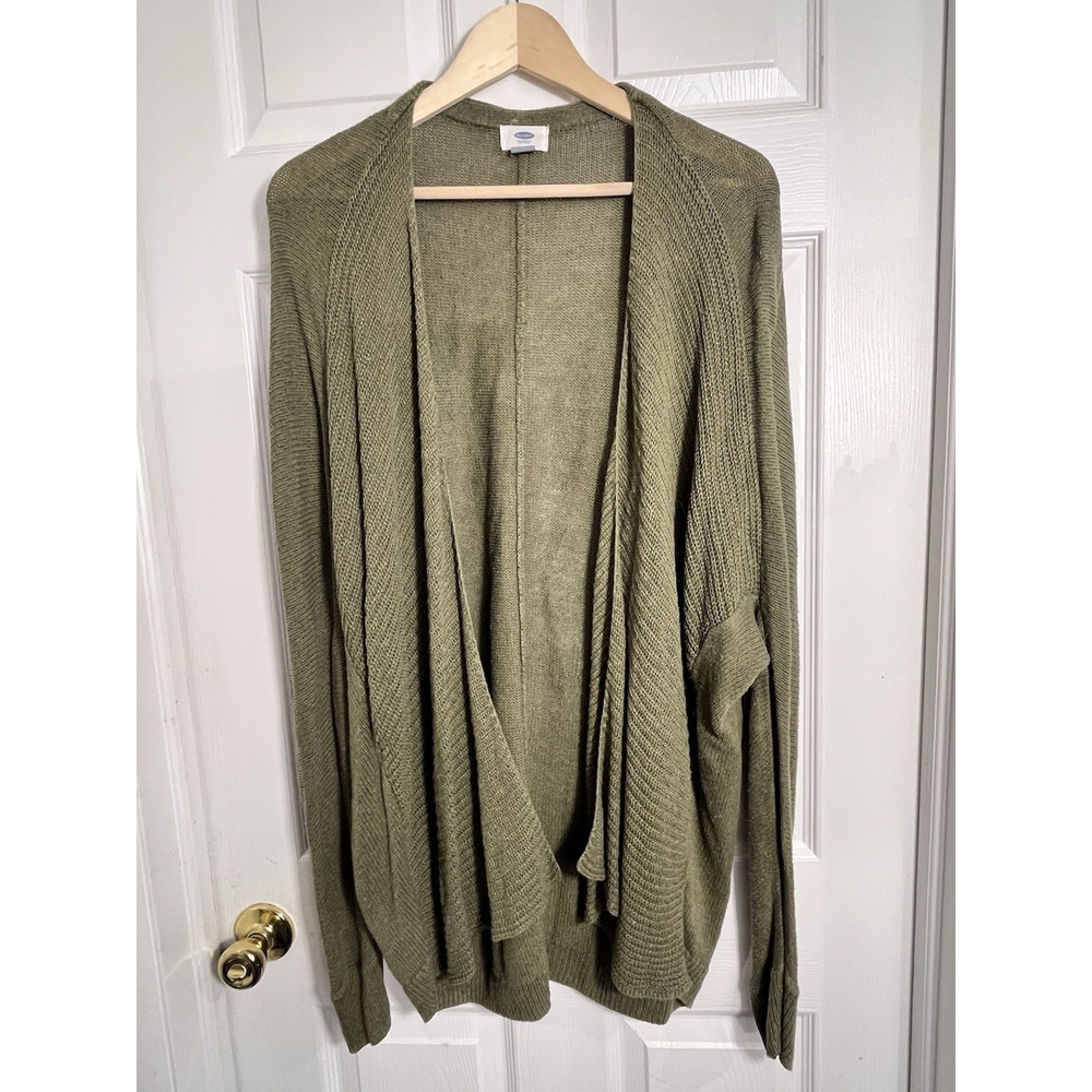 Old Navy Women's XL Olive Green Open Front Knit Cardigan Sweater Casual Layer